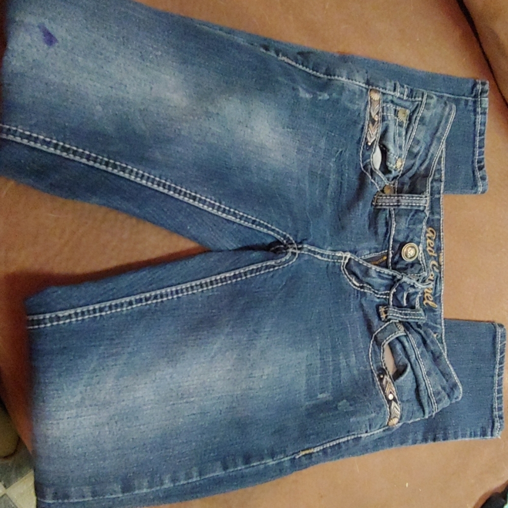 Red camel jeans